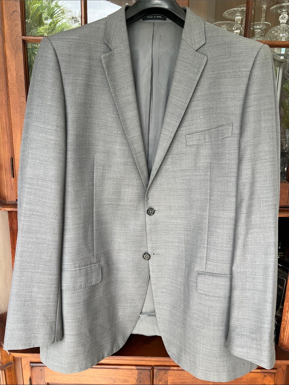 Italian Super 150's Wool Men's Light Gray Blazer Made in Italy by Ranieri